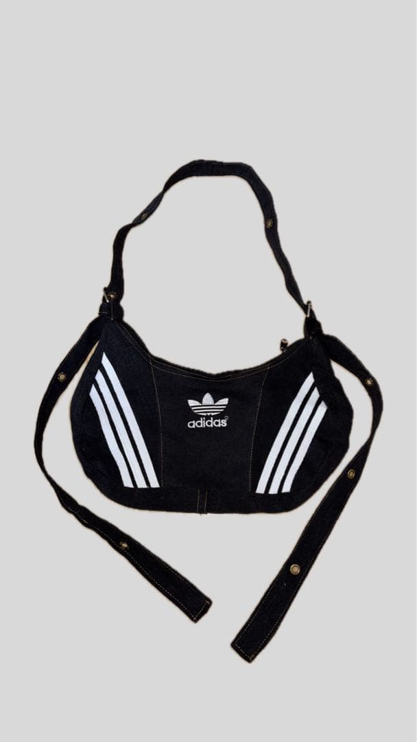 新品】adidas リメイク ブラック デニム バッグ 再構築 y2k レア