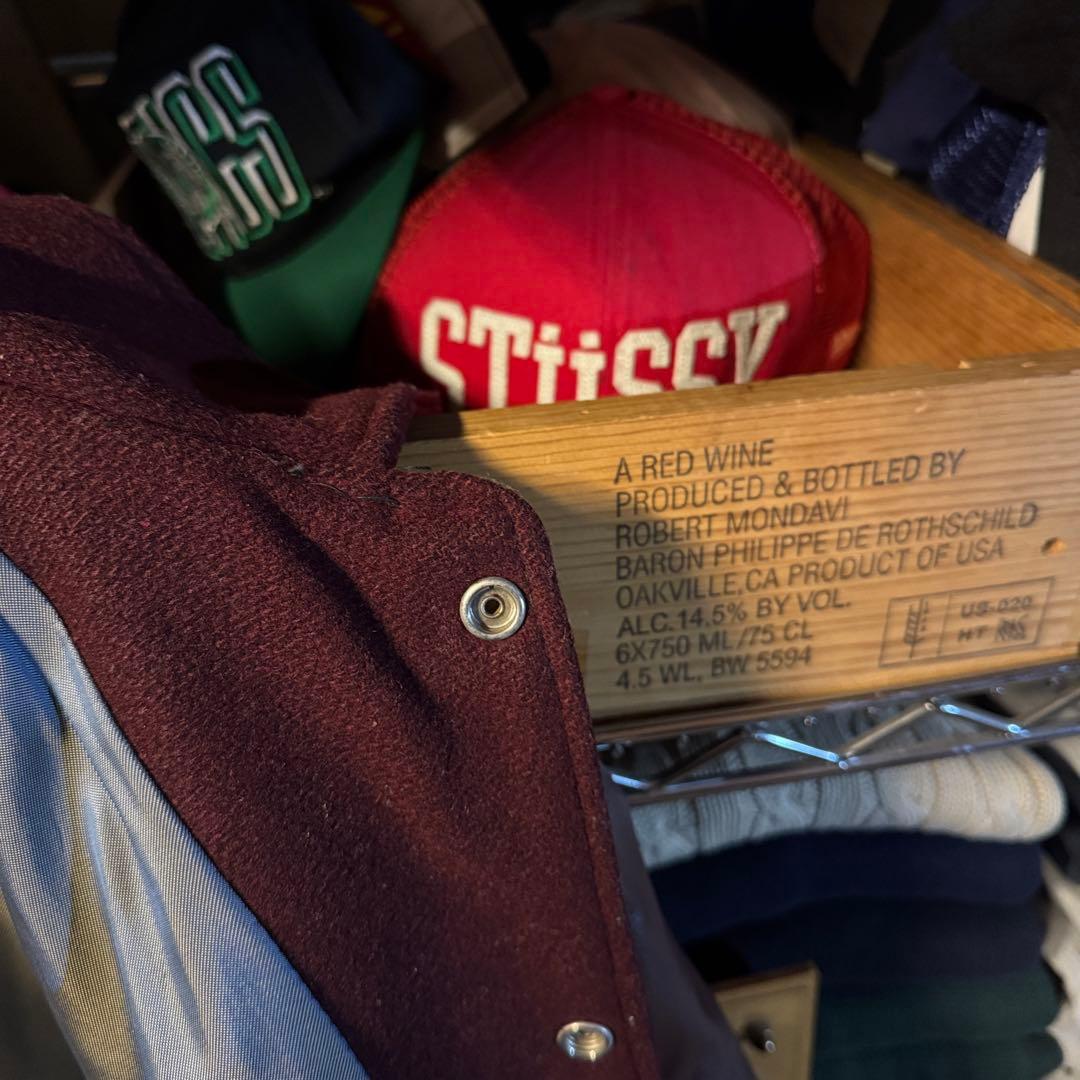 上質 60s vintage バーシティジャケット プレーン バーガンディ - メルカリ