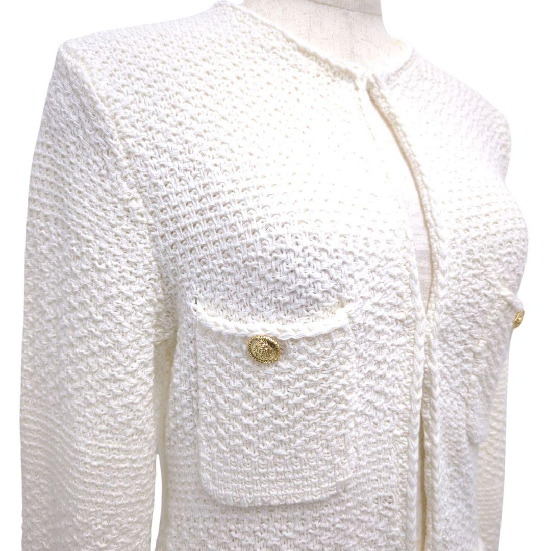 ✨️ANAYI アナイ コットンテープニットジャケット 白 36 S 金ボタン