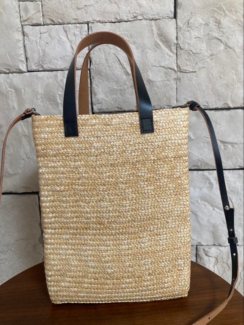 みかん様専用)PLAN C かごバッグ ベージュ/黒 - メルカリ