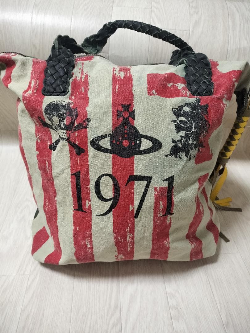 ヴィヴィアン/ヴィンテージ加工再構築ビッグトートバッグ/裏地ネル