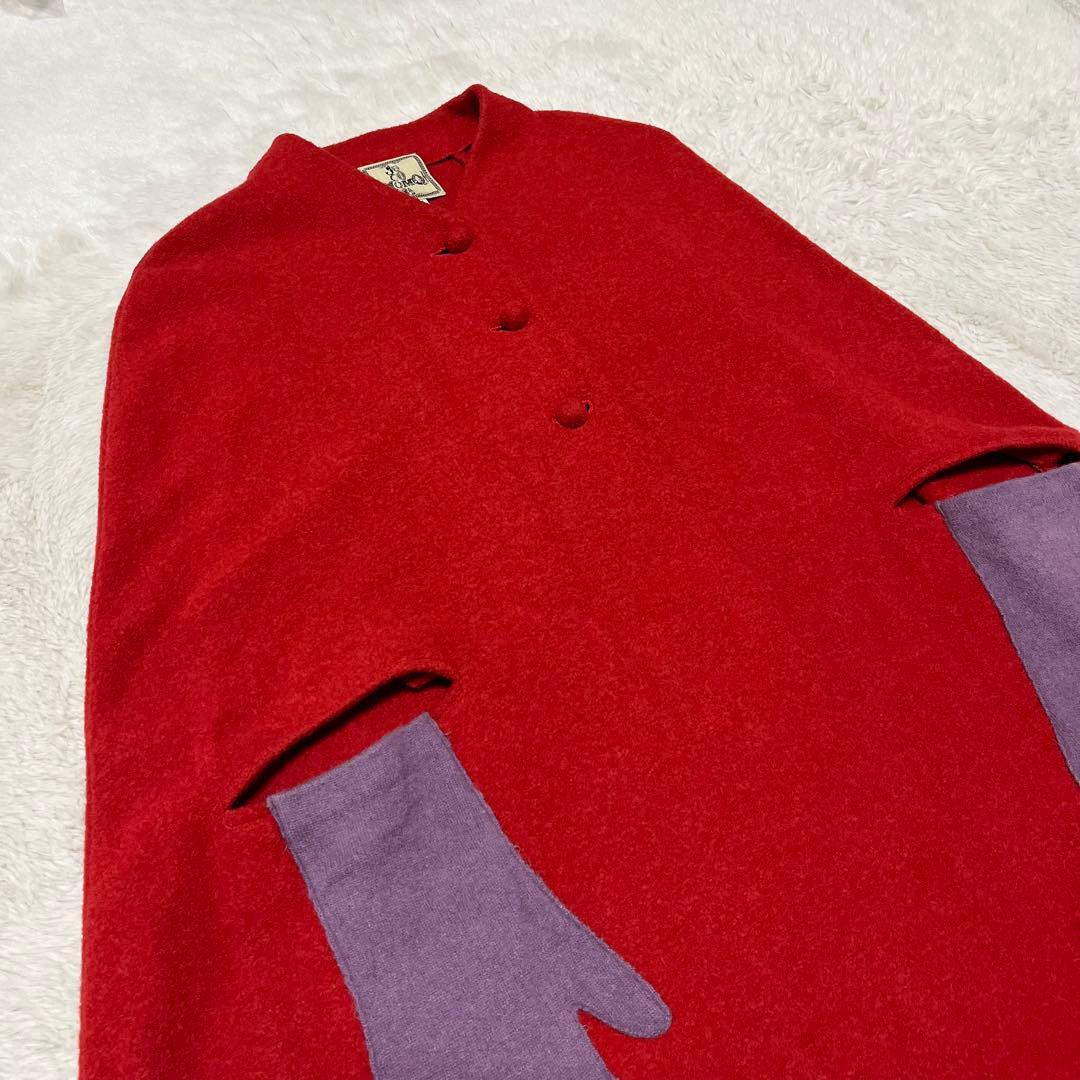 美品 ホコモモラ マント ケープ ポンチョ ロング コート 手袋 ノー