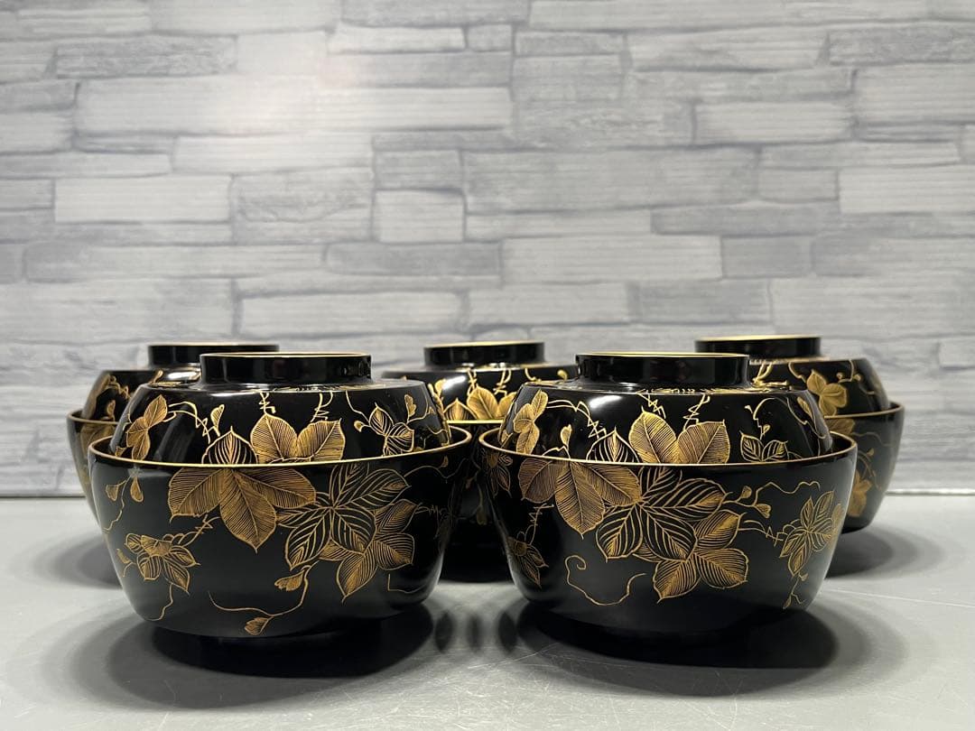 時代 極上 輪島塗 沈金蒔絵 煮椀 吸物椀 五客 木製 おすすめ品