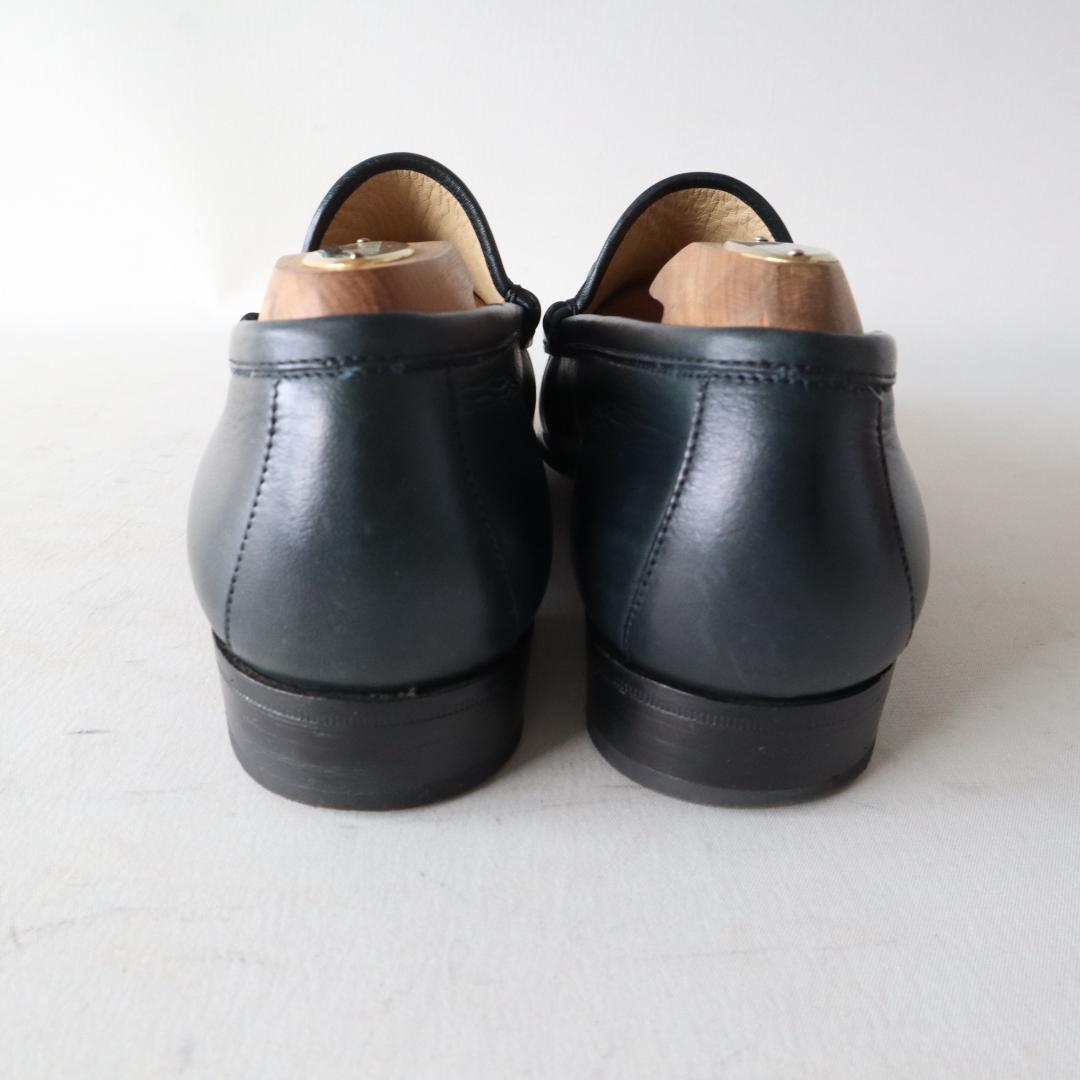 美品グッチ　ホースビットローファー　ダークネイビー×金　35.5 22.5cm