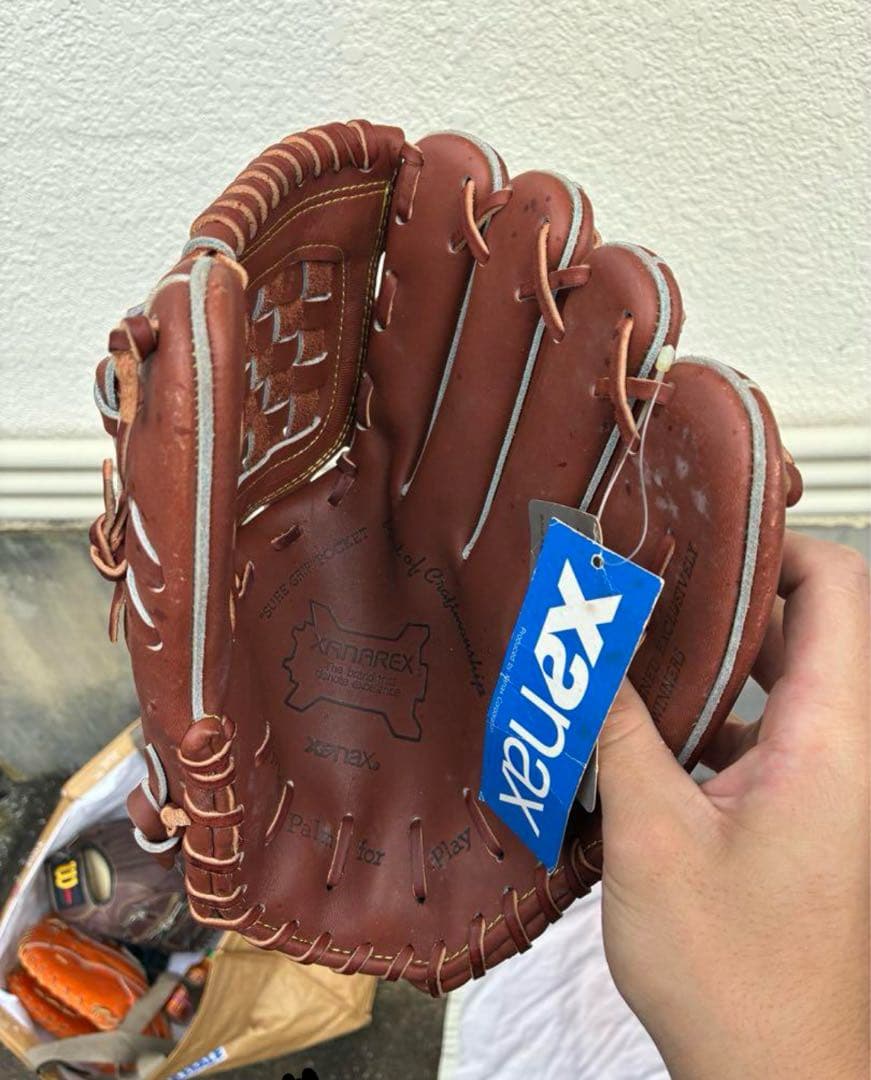 ま*じ様 大野豊選手モデル　投手用軟式グローブ ブラウン