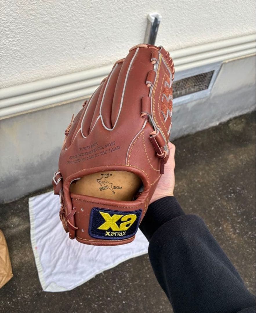 ま*じ様 大野豊選手モデル　投手用軟式グローブ ブラウン