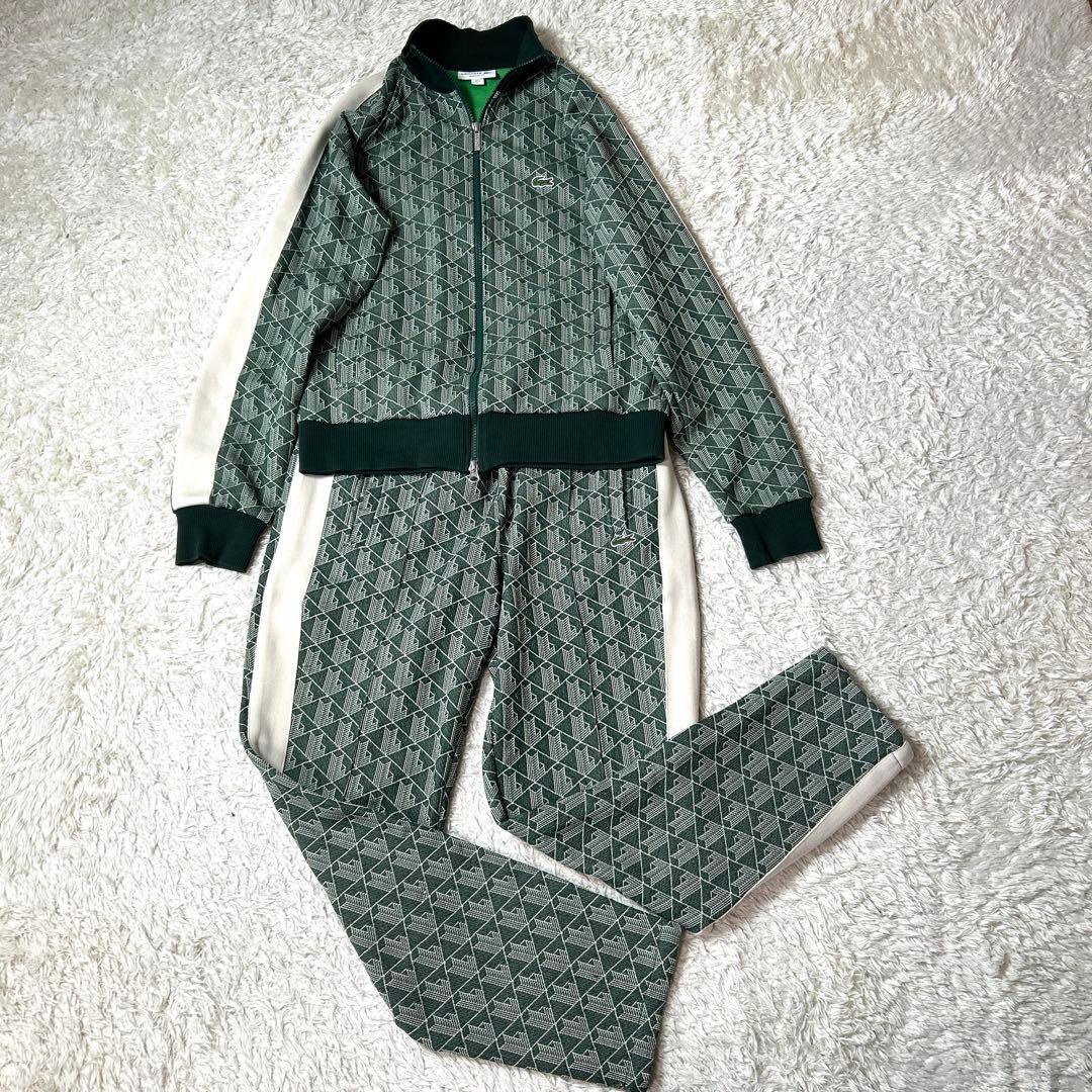 極美品】LACOSTE モノグラムジャガード セットアップ ジャージ S