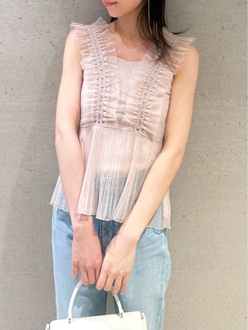 【SNIDEL】Sustainableチュールキャミブラウス Amazon | [スナイデル] Sustainaチュールキャミブラウス SWFB251174