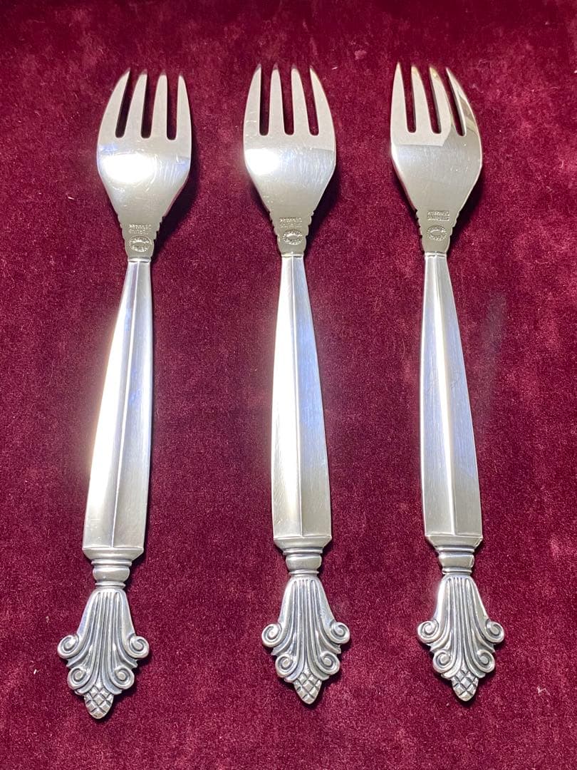 ジョージジェンセン George Jensen 純銀フォーク アカンサス 3本