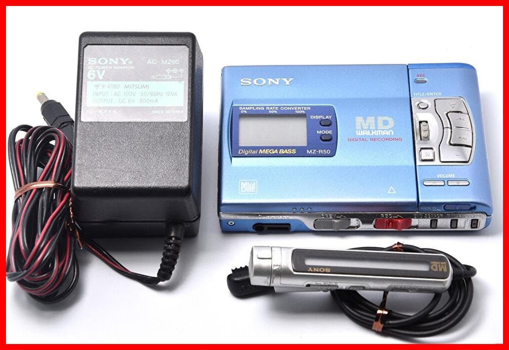 SONY ソニー MZ-R50-L ブルー ポータブルMDレコーダー （録音/再生兼用