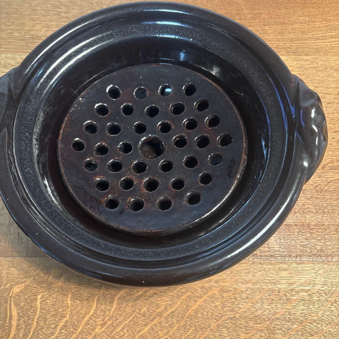 雲井窯 鴨釉 土鍋 八寸サイズ すのこ付き