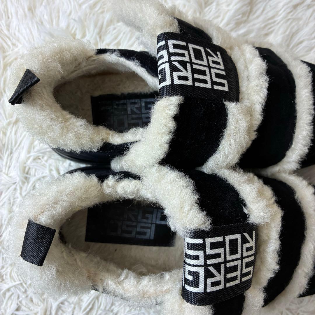 現行✨セルジオロッシ チャンキー スニーカー ファー ボア ロゴ 24cm