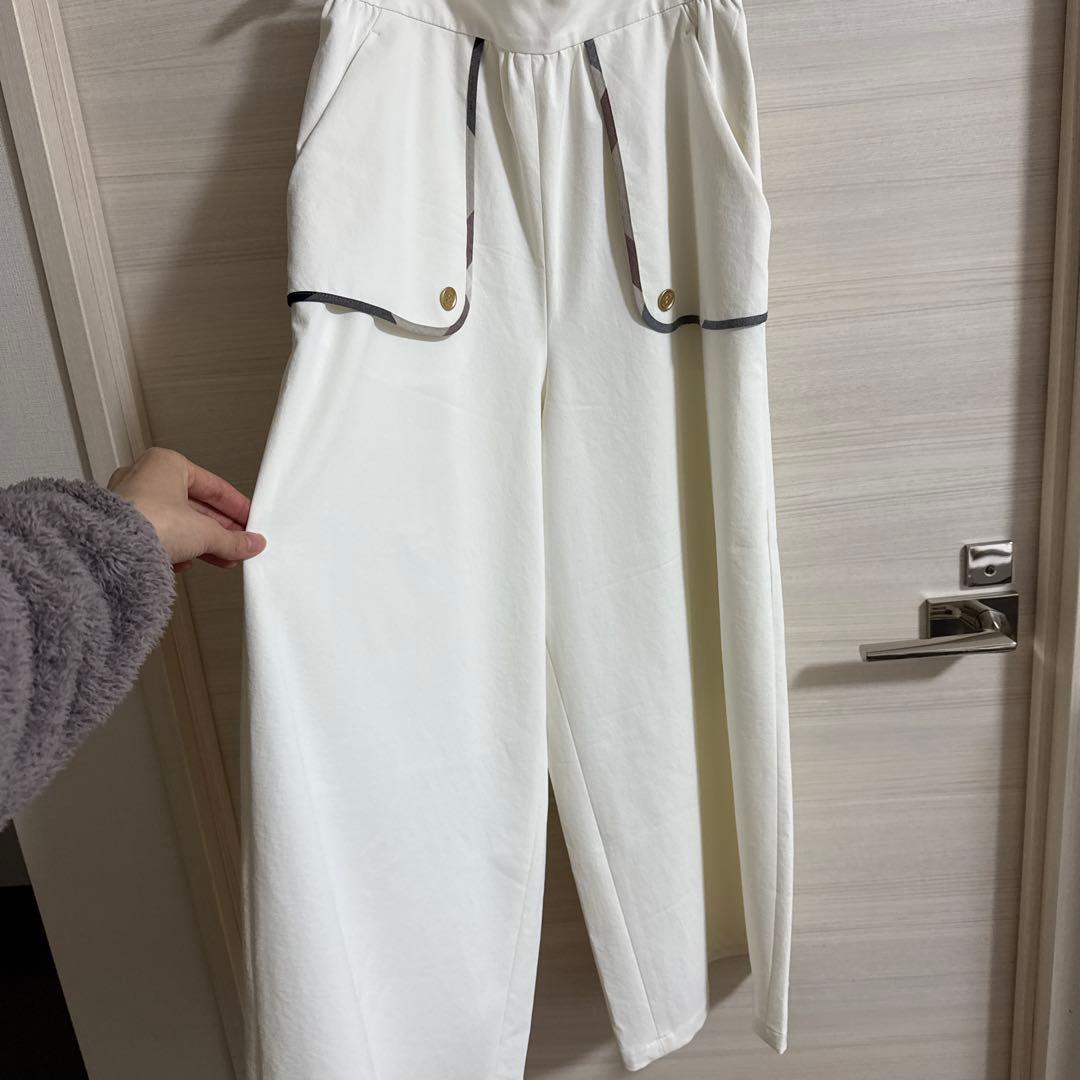 新品ブルーレーベル　ホワイト ガウチョパンツ ポケット付き 楽天市場】【スーパーSALE 10%OFF】【サイドポケット付きに改良