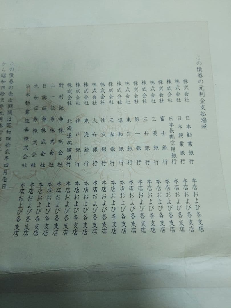 日本電信電話公社 電信電話債券 壱萬圓 10,000円 【昭和レトロ