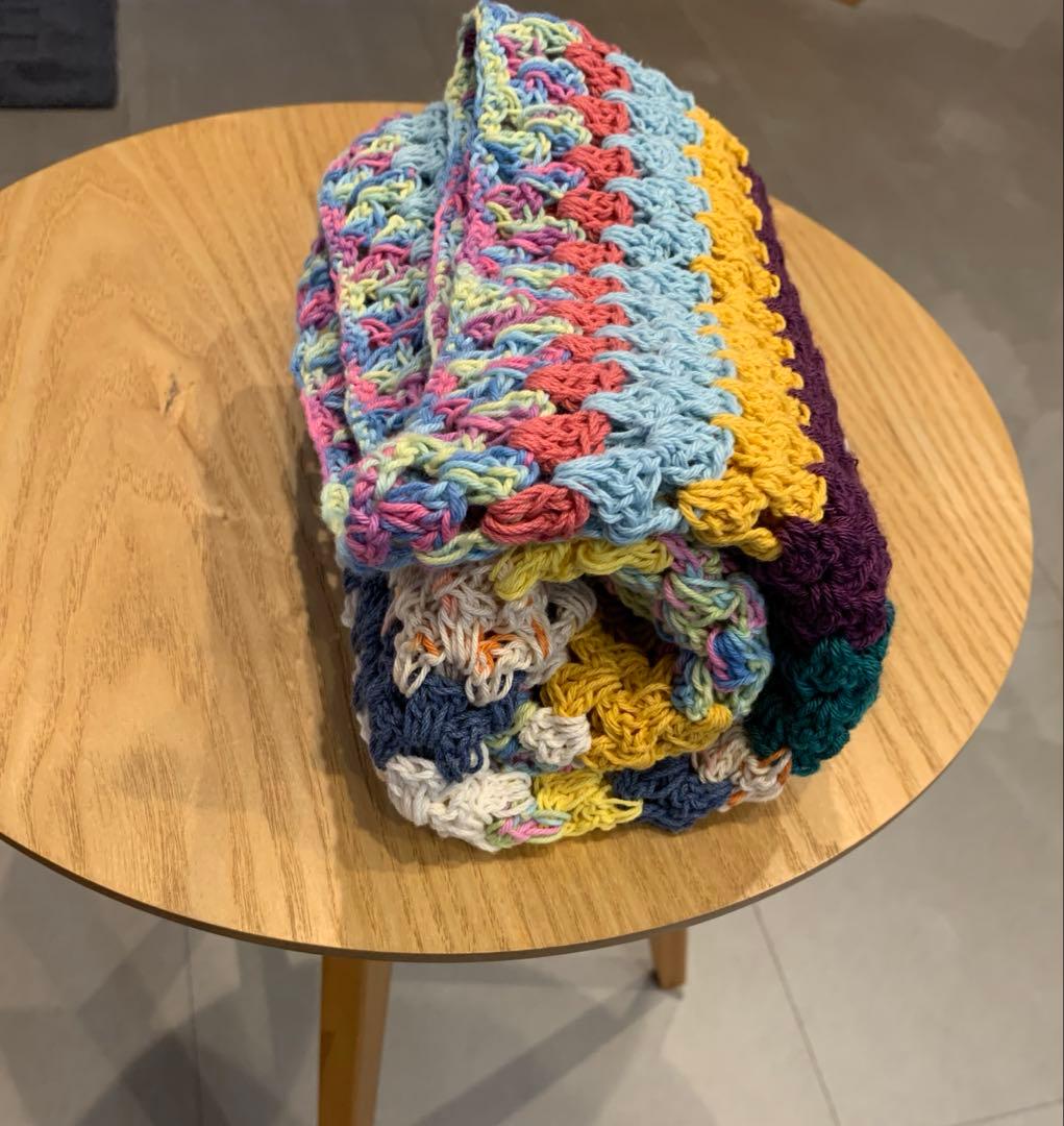 ♡handmade カラフルなかぎ針編みマルチカバー ブランケット♡ - メルカリ