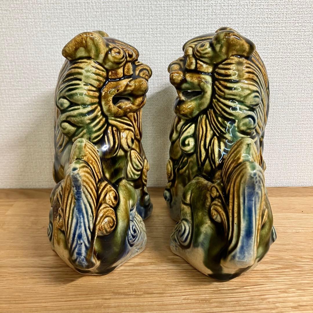 獅子の陶器置物 2体セット シーサー - メルカリ