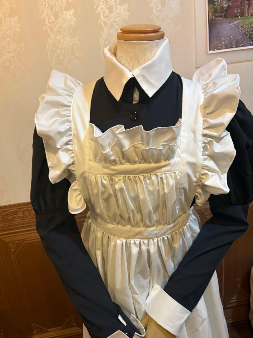 ワンダーパーラー 本物クラシカルメイド服ロング丈Mサイズ 帽子付属
