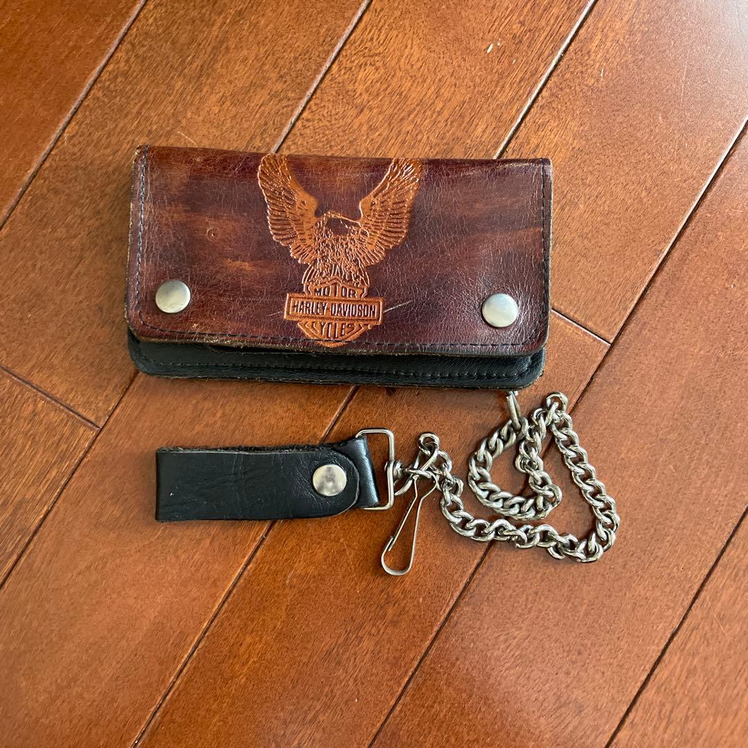 Harley Davidson 黒レザーベルト 装飾バックル中央白色はへび皮値下