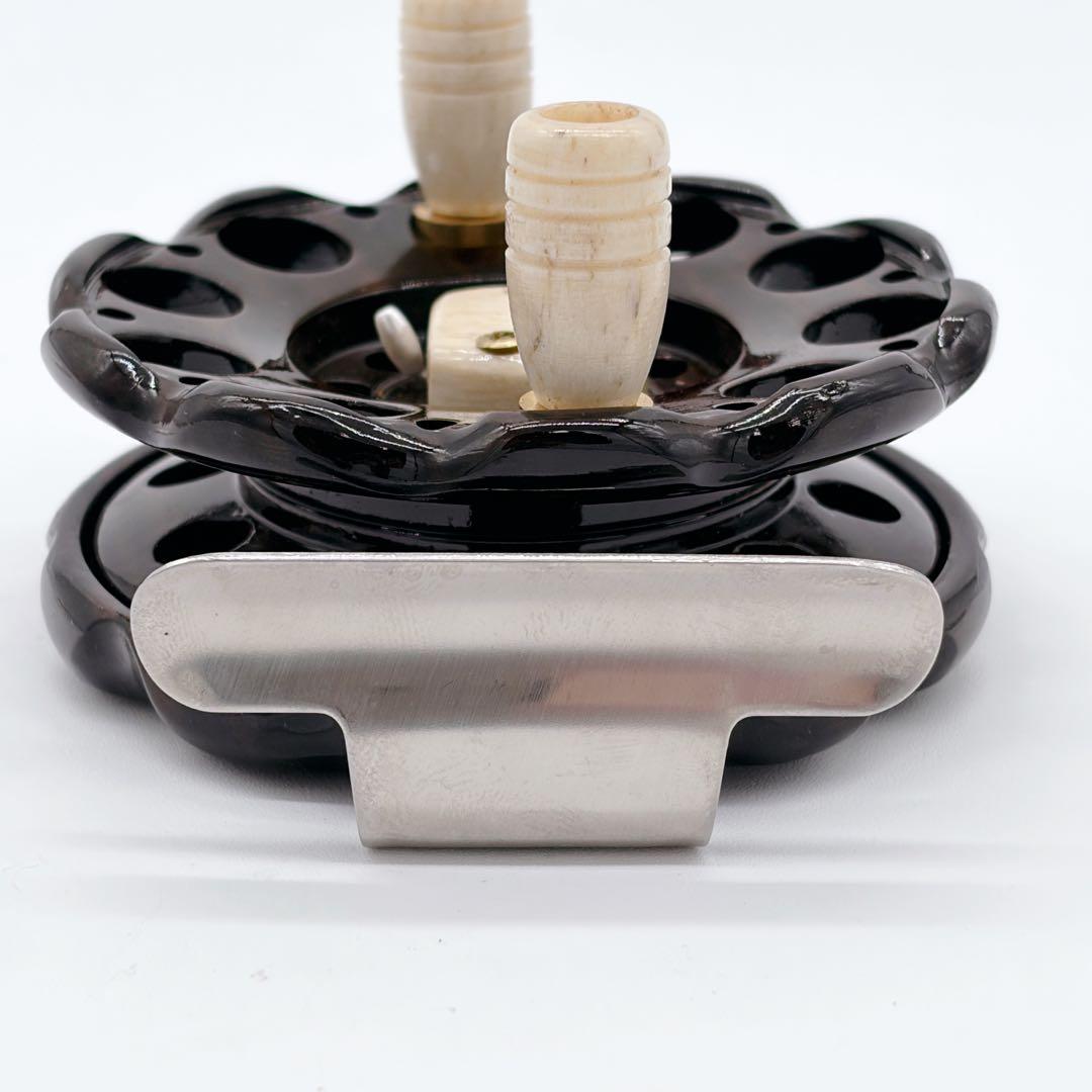 希少 重利作 タイコリール ヘチリール 木製 クラシック レトロ ダーク