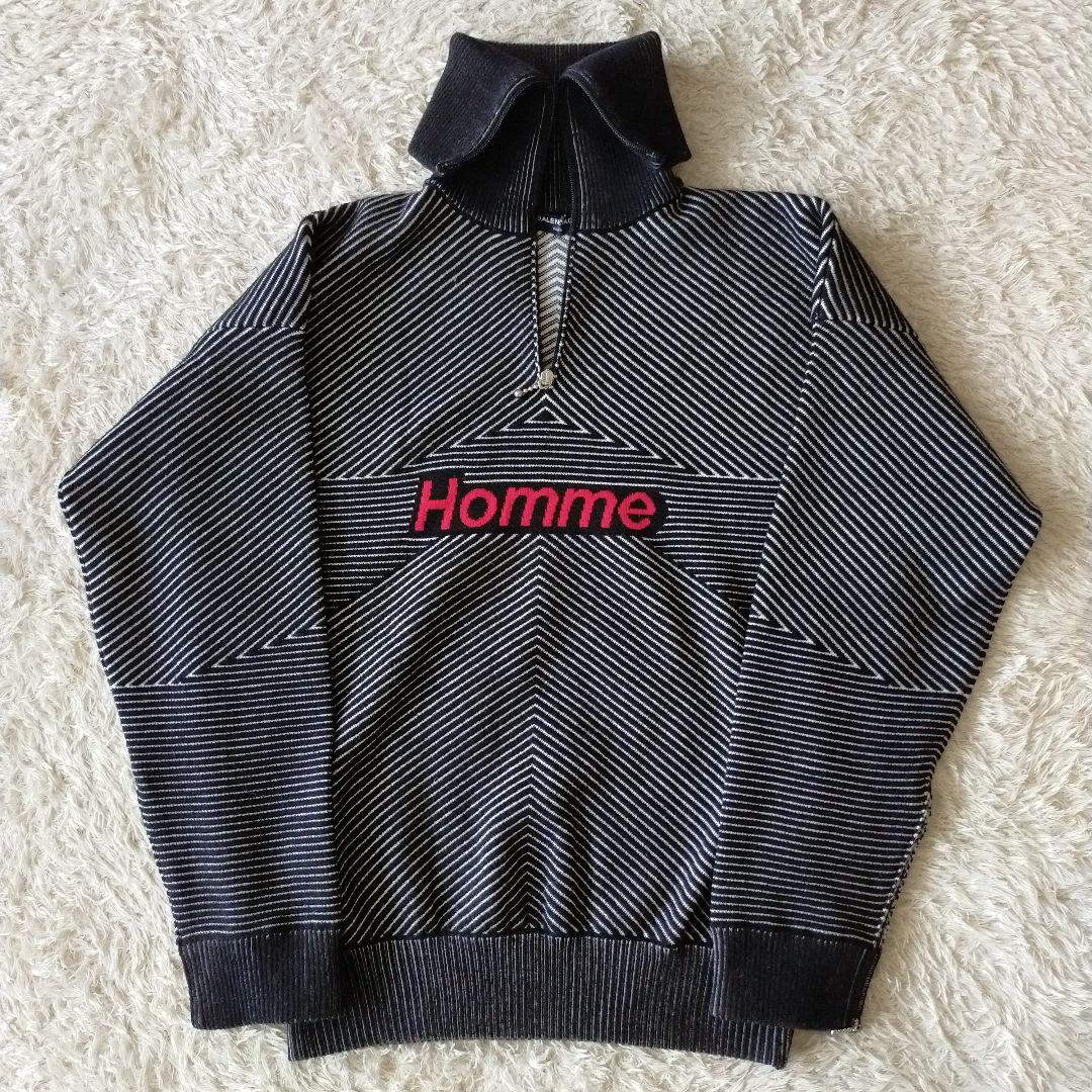 Balenciaga 17aw homme ニットセーター XS バレンシアガ BALENCIAGA オールオーバーロゴニットセーター 542601