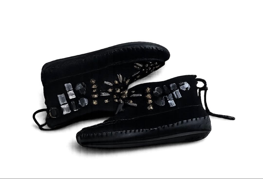 トリーバーチ TORY BURCH ビジュー付き黒ムートンショートブーツ