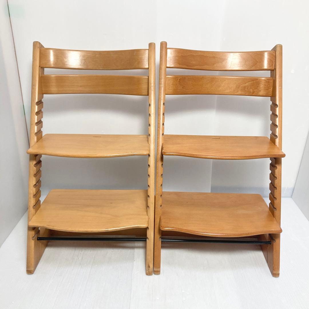 ☆2脚セット☆ストッケ トリップトラップ ナチュラル 木目 ハイチェア