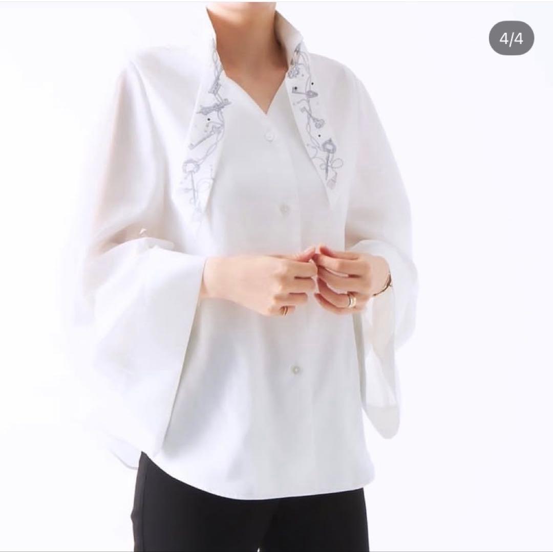 極美品】cccmalie シーマリー ケープ 長袖 ブラウス ホワイト 白