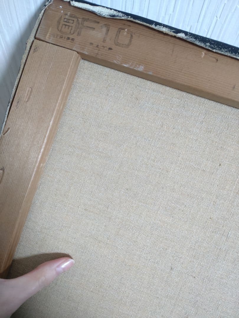 カラスの油絵◇1点物絵画◇アイヌ模様/パワーアート/真作/作者サイン