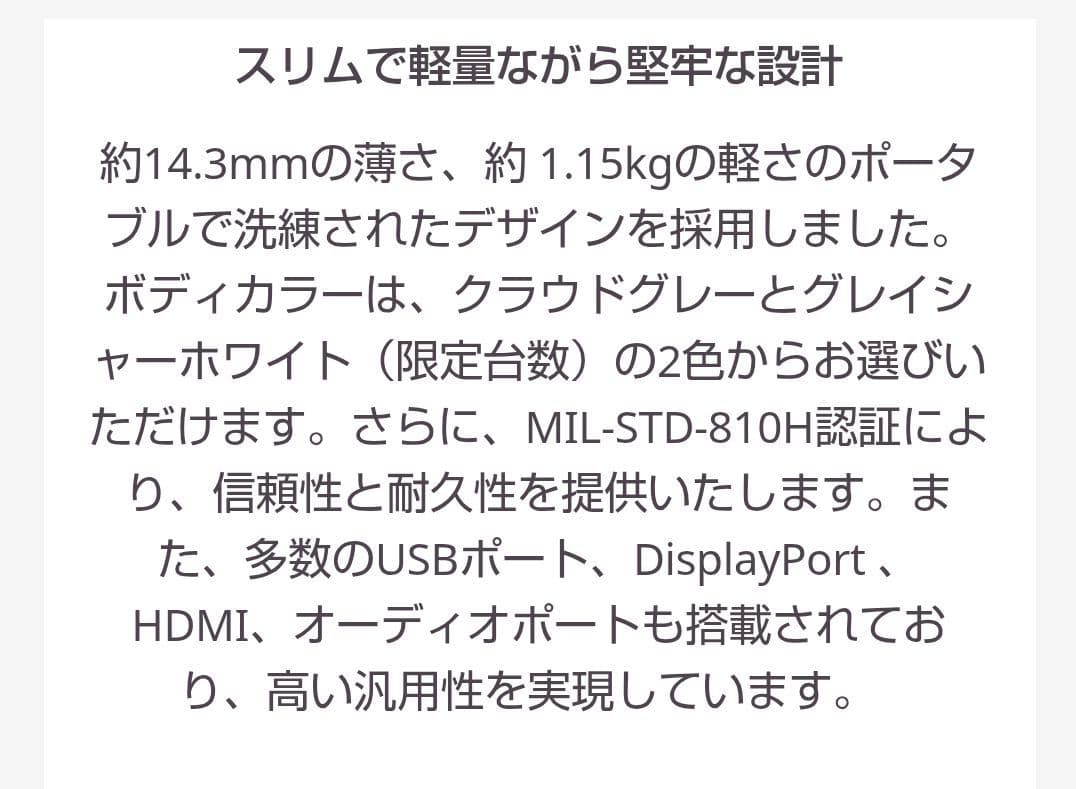 未使用 Lenovo■ RAM16GB SSD512 GB 1.15kg