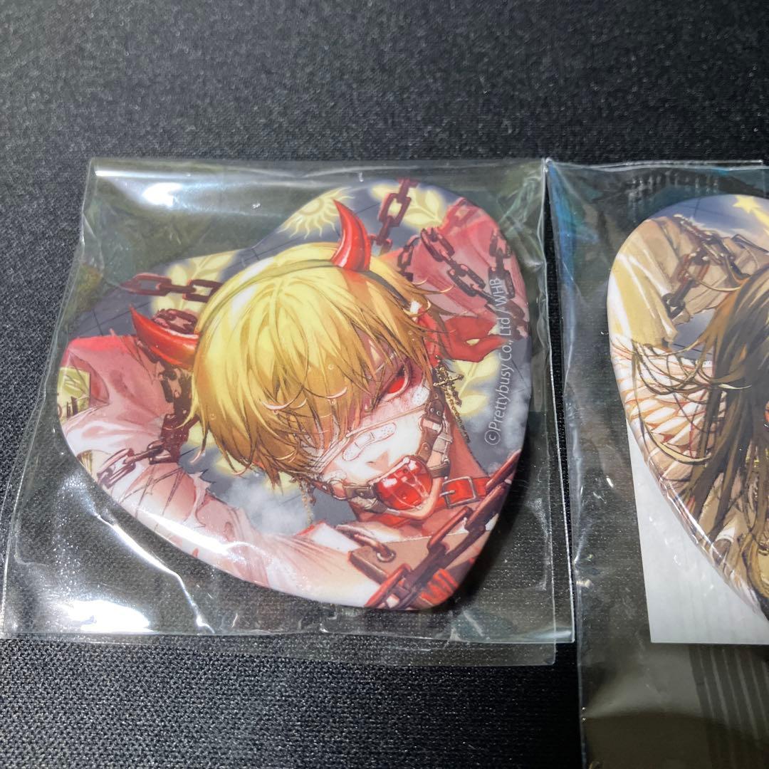 地獄のどこが悪い? くじ引き堂 ハート缶バッジ ミカエル ラファエル