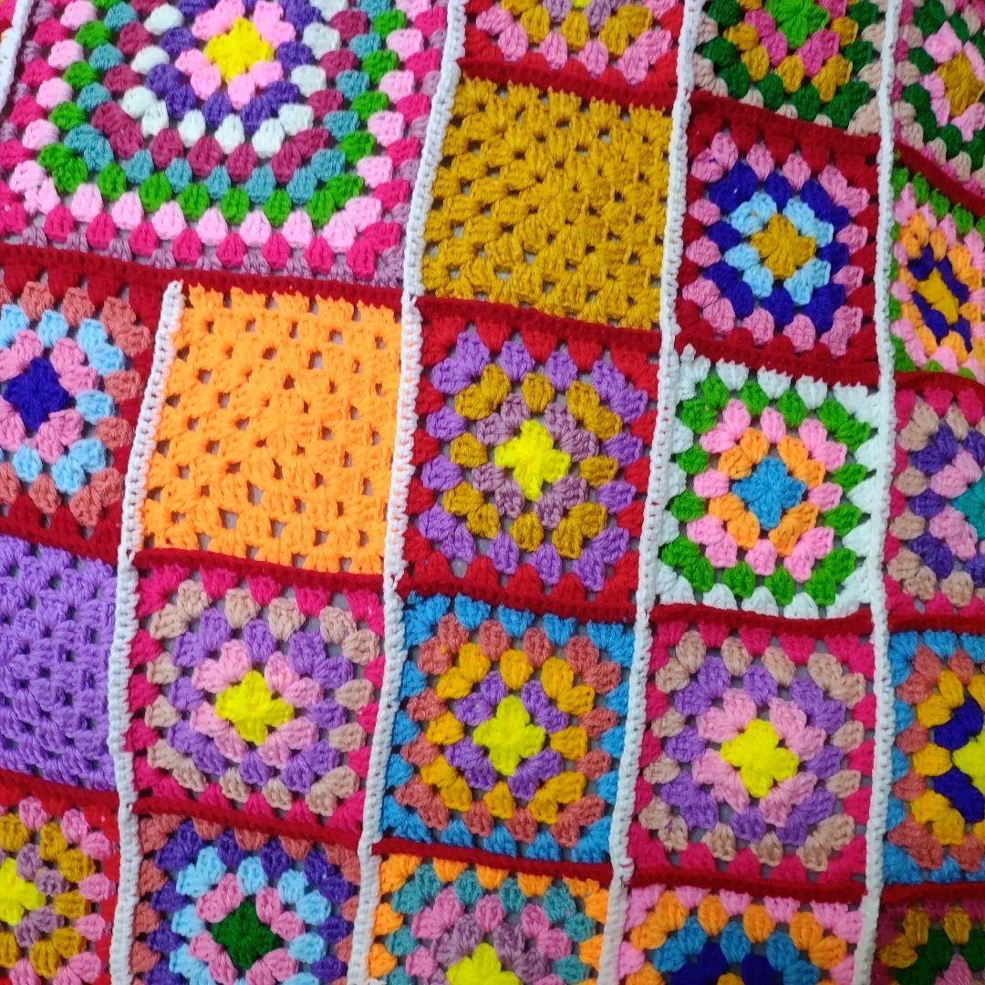 毛糸のグラニースクエアベッドカバー,マルチカバーハンドメイドMio101