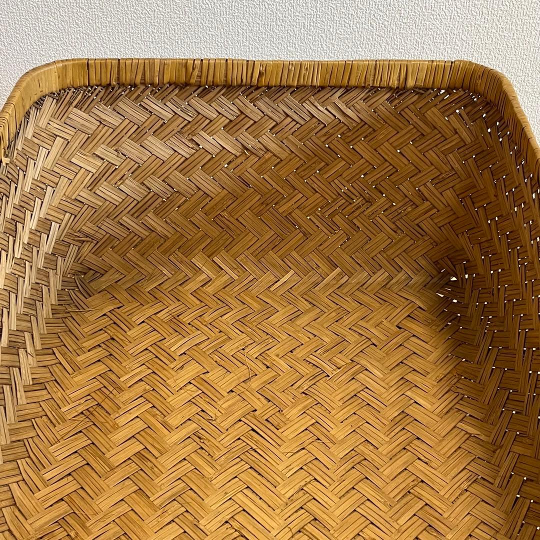 美品✨竹行李 古道具 アンティーク竹籠 収納カゴ昭和レトロ - メルカリ
