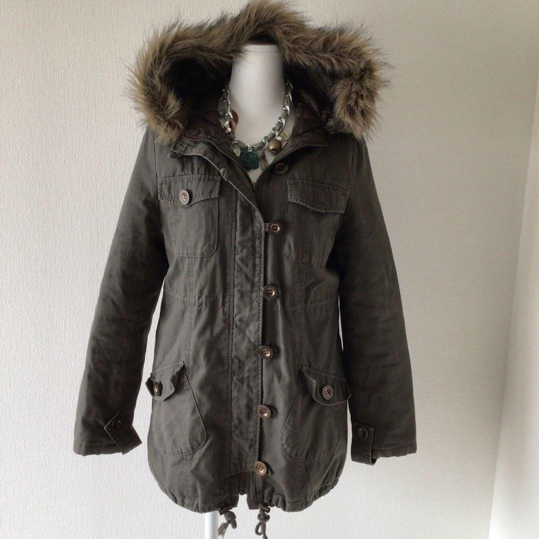 y2k エコファーフード付 モッズコート グランジフェアリー 森ガール