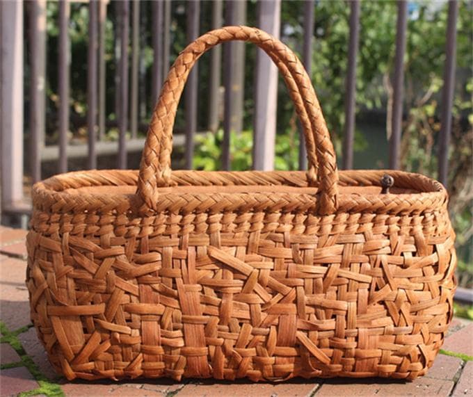 乱れ編み 山葡萄 かごバッグ　籠 バッグ 中布と内ポケット付き 最高 楽天市場】乱れ編み 山葡萄 かご 籠 バッグ 一番皮 中布と内ポケット