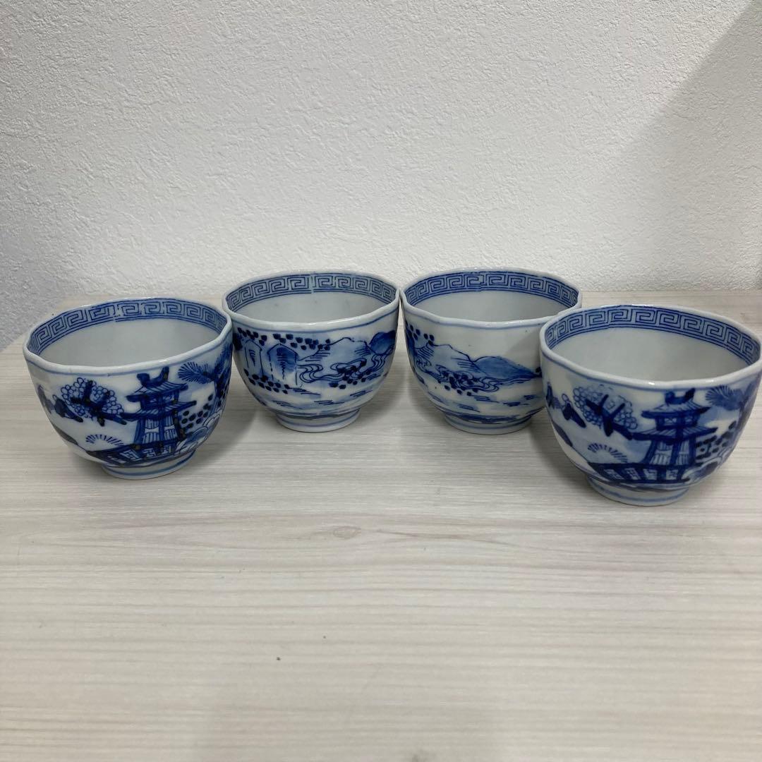 古伊万里 湯呑み 染付湯呑 4客 印判手 昭和レトロ - メルカリ
