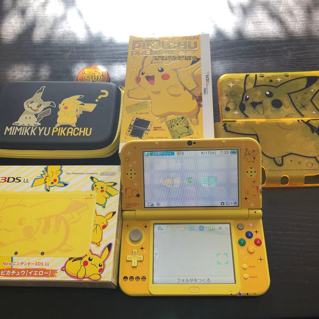 テーマ付き new3dsll ピカチュウ イエロー エディション 3ds LL - メルカリ