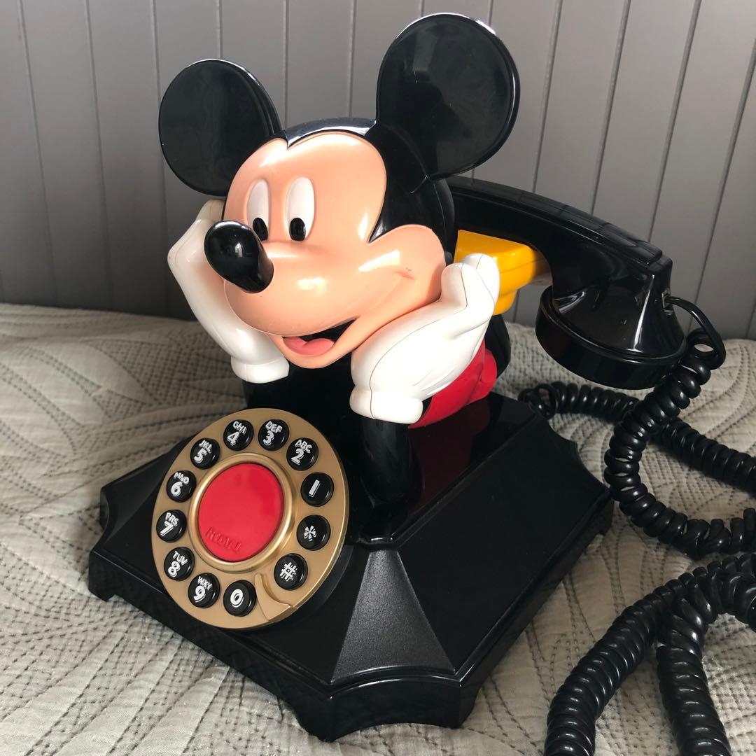 希少美品⭐️日本で使用可アメリカ限定ディズニーミッキーマウス電話機ビンテージ DISNEY ミッキーマウス電話機② - ヴィンテージ雑貨の通販【OttO