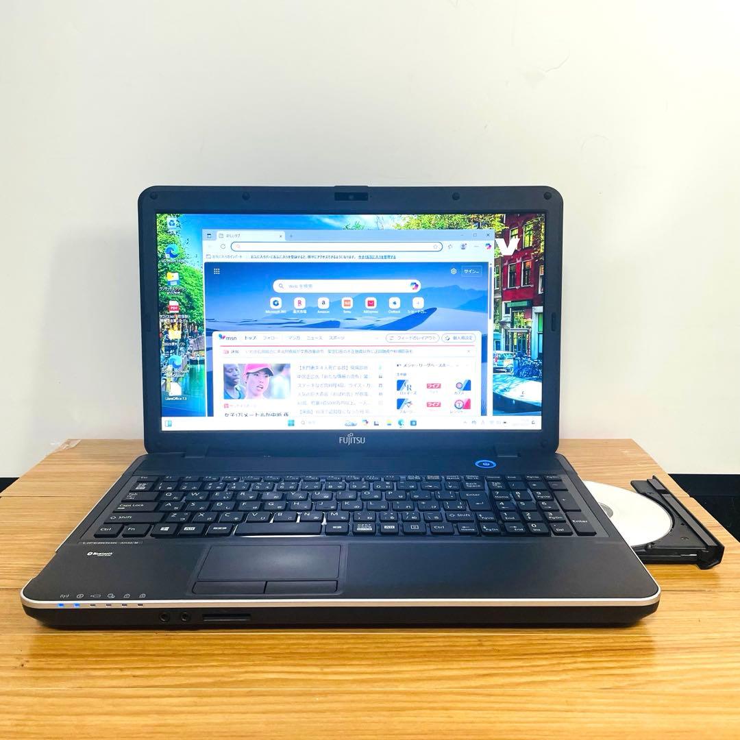 爆安SSD富士通ノートパソコン Windows11オフィスカメラDVD