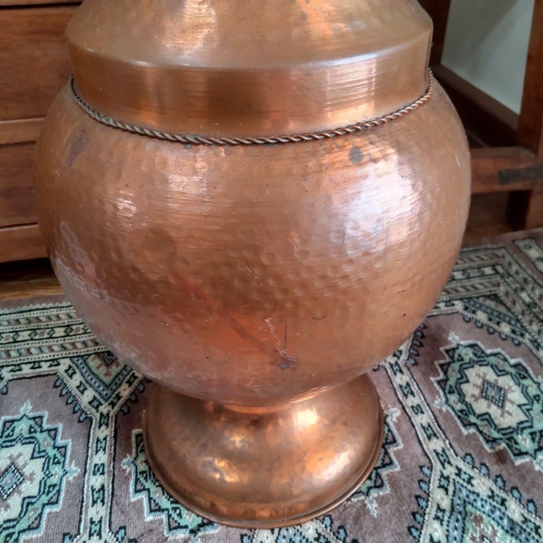 銅の大きな花瓶】イタリア製 傘立て ヴィンテージ 花びん コッパー
