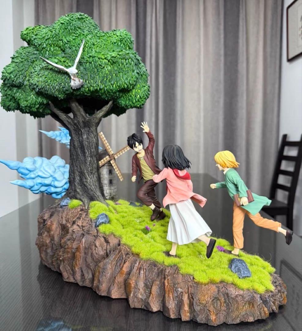 進撃の巨人 ③ エレン+ミカサ+アルミン ガレージキット ガレキ スタチュー 進撃の巨人 ③ エレン+ミカサ+アルミン ガレージキット ガレキ