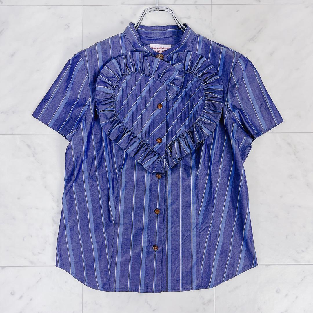 ヴィヴィアンウエストウッドラブシャツハートフリルシャツストライプ