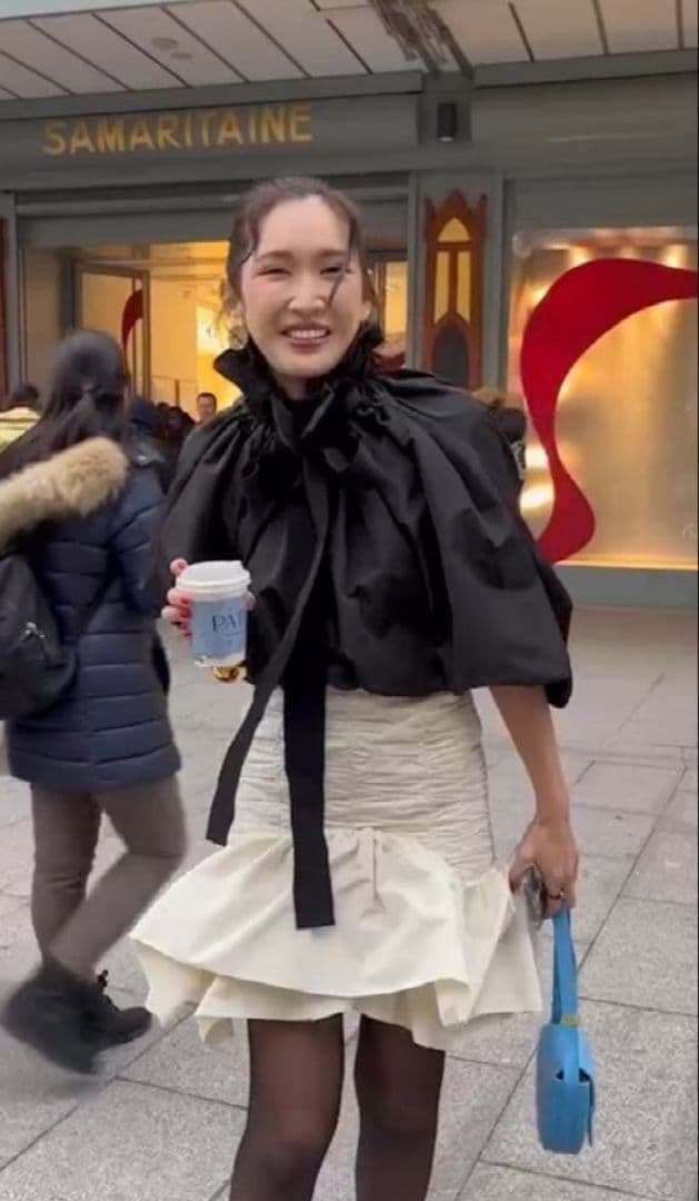 PATOU パトゥ/ドローストリングス ラッフルフリル ブラウス ギャザー