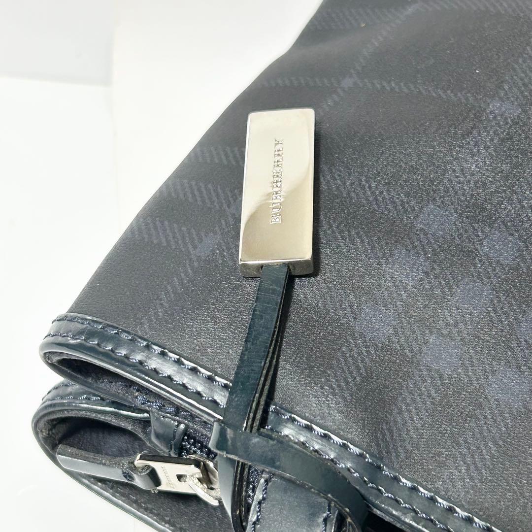 バーバリー ノバチェック PVC レザー ハンドバッグ トートバッグ