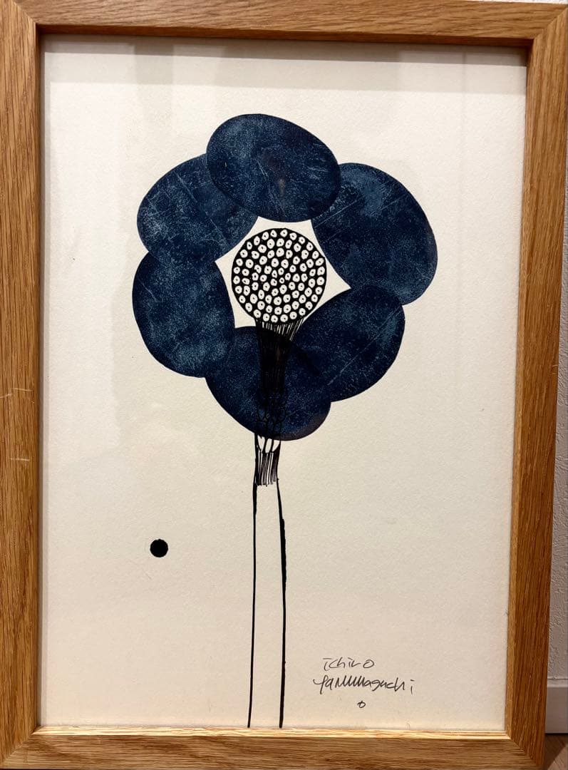 原画 山口一郎 藍色 群青色 花 Sサイズ - メルカリ