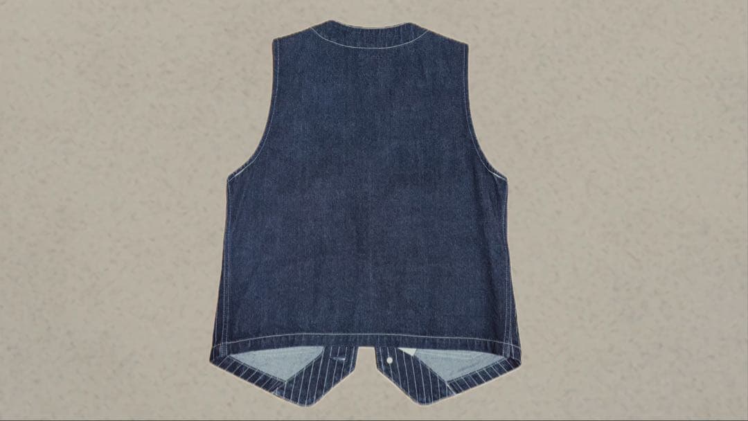 児島ジーンズ KOJIMA GENES ストライプデニム ベスト Mサイズ - メルカリ