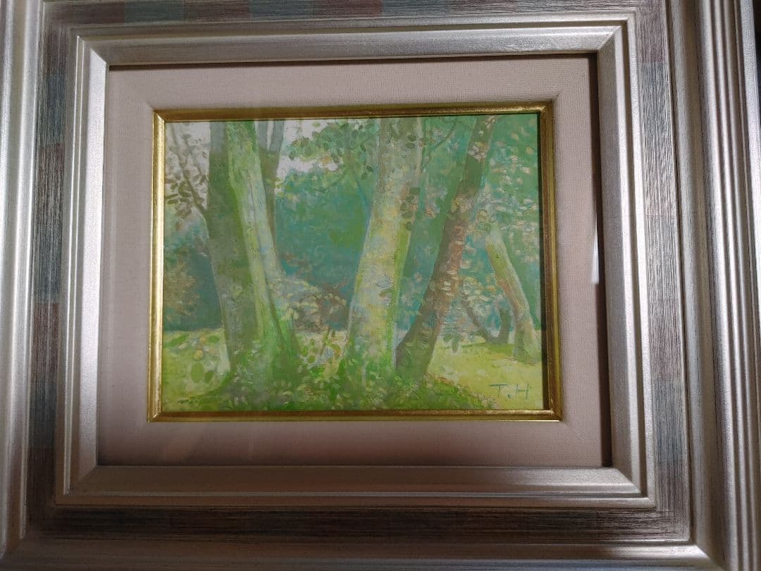 風景画　黒姫山　額縁入り 版画 絵画 富士山 巨大吊るし インテリア 壁掛け 額入り 風景画 油絵