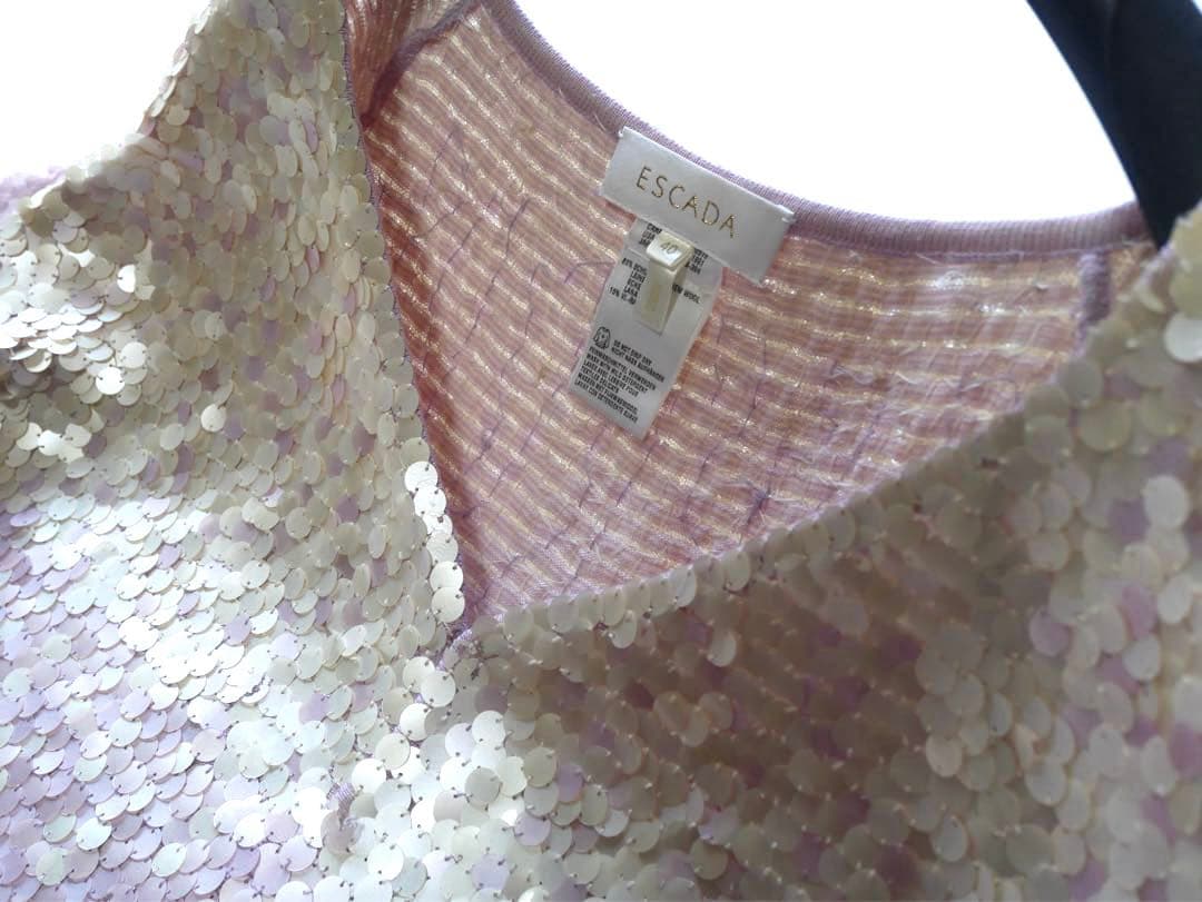ESCADA エスカーダ 豪華スパンコール ウールカーディガン 40