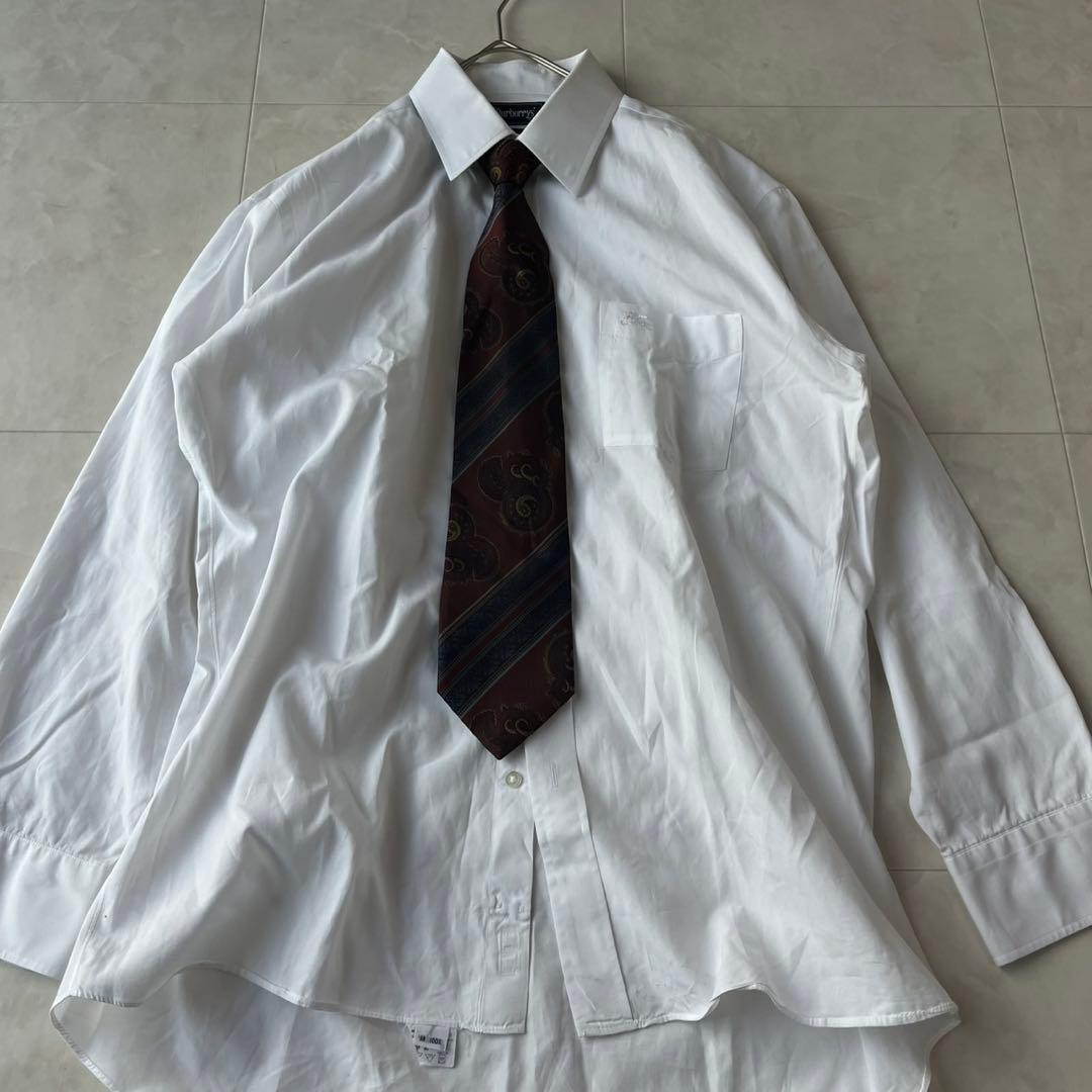 90s 豪華5点セット ダブルスーツ シャツ YSLネクタイ ピンズ ネイビー