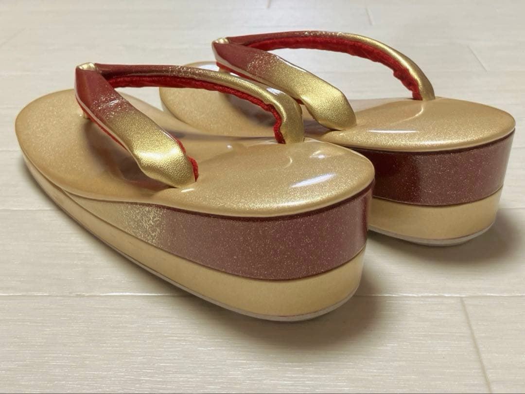 《未使用・箱付き》京都きもの友禅　夢想姿　草履バッグセット　金彩　螺鈿