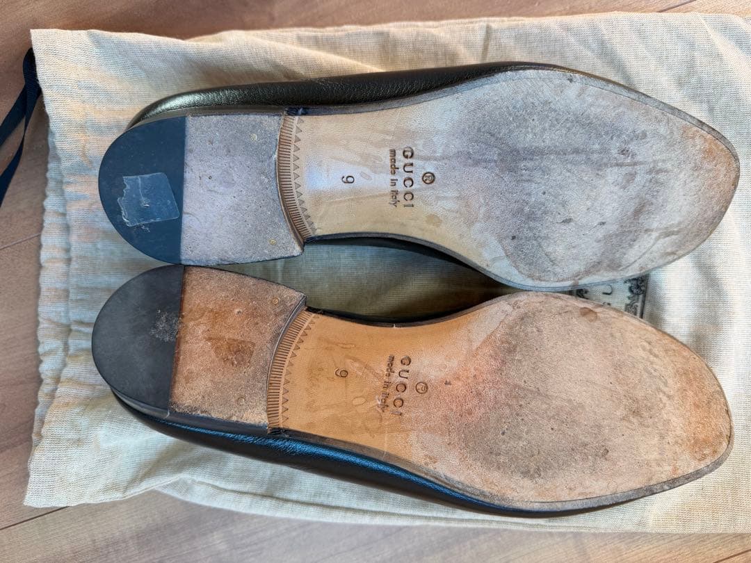 GUCCI ブラックレザー ホースビットローファー　27.5cm(サイズ9)